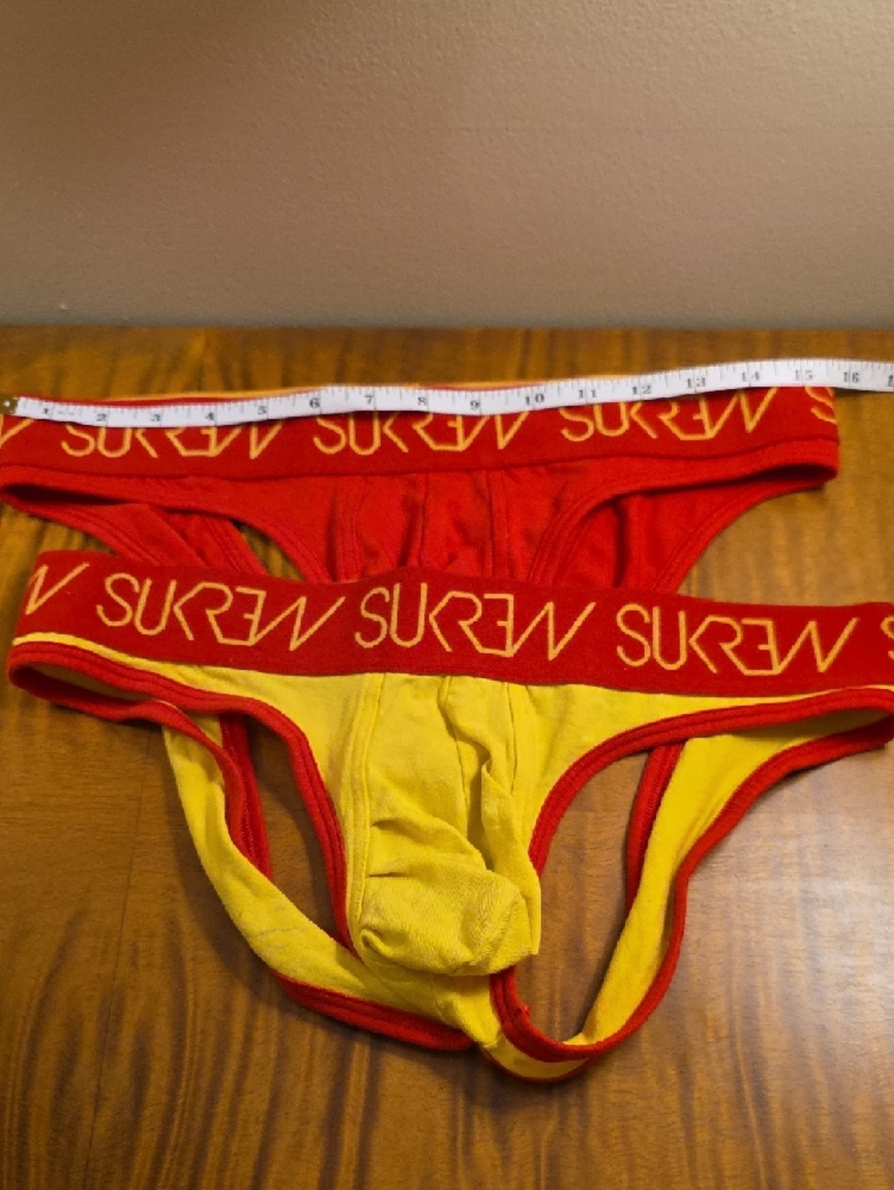 Red Men's Briefs with Gold Logo Waistband by - Picture 11 of 11